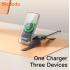 Mcdodo CH-5190 Qi2 Foldable Charging Station 15W+5W+2.5W Magnetic Wireless Charger Dock for Earbud Watch Phone with USB-C Cable